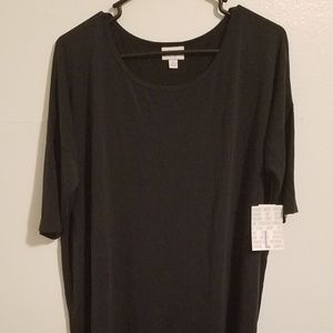 Lularoe SOLID BLACK Irma Large BNWT